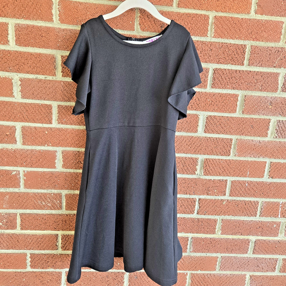 Gorlya Girl's Flutter Sleeve A-Line Swing Flared Skater Party Dress with Pockets